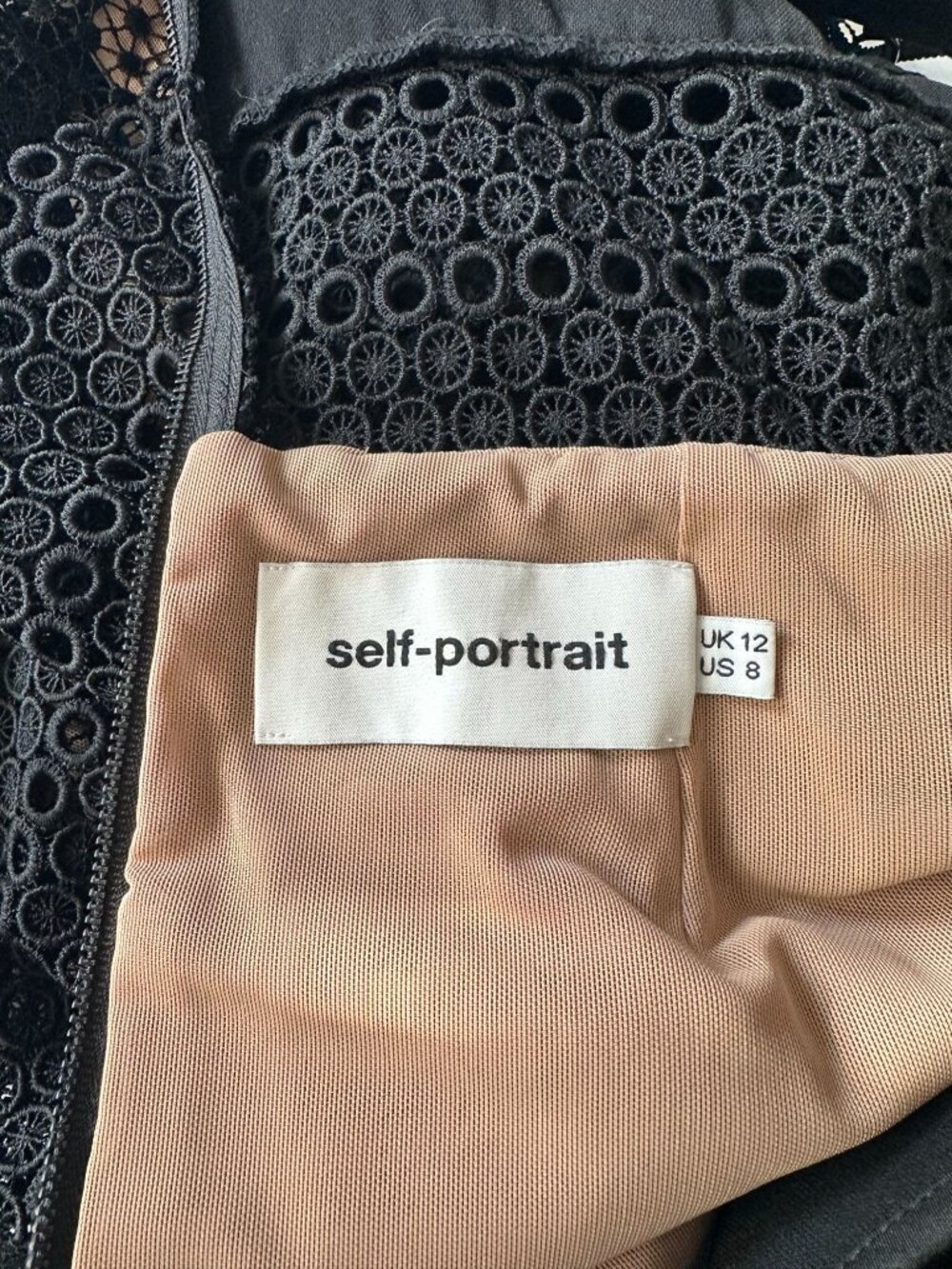 Self Portrait Lace Up Tiered Dress in Black - Picture 7 of 15